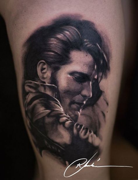 Elvis Tattoo For Women, Elvis Presley Tattoos, Music Tats, Rock And Roll Design, Quote Tattoo Ideas, Elvis Tattoo, Elvis Presley Quotes, Rockabilly Tattoos, King Of Rock And Roll