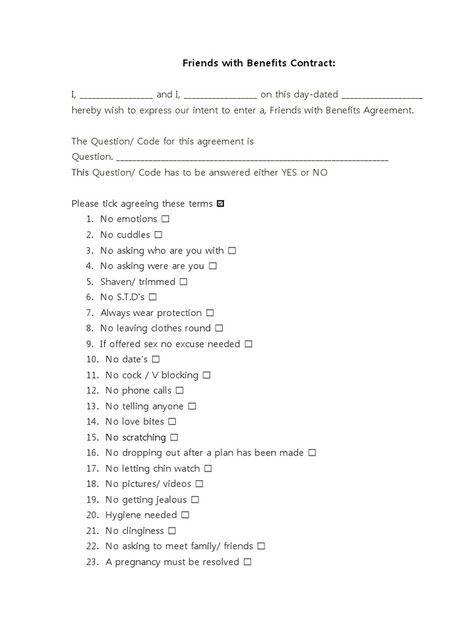 Friends With Benefits Contract Friends With Benefits Contract Template, Boyfriend Contract Funny, Friend With Benefits Rules, No Breaking Up Contract, Sneaky Link Application Form, Friends With Benefits Application Form, Best Friend Contract Printable, Fwb Friends With Benefits Application, Friend With Benefits Format