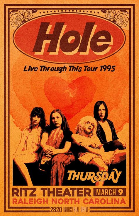 Hole Band Poster 2 Music Poster Rock Band Poster Design | Etsy Grunge Posters, Rock Band Posters, Vintage Music Posters, Punk Poster, Tour Poster, Dorm Posters, Journal Vintage, Riot Grrrl, Concert Poster