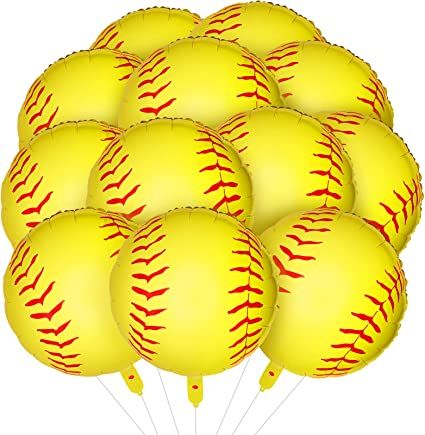 Softball Party Decorations, Softball Party Favors, Softball Decorations, Birthday Party Boys, Party City Balloons, Softball Party, Backdrop For Birthday Party, Backdrop For Birthday, Baseball Theme Party