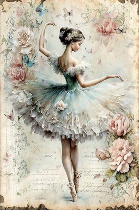 Junk Scrapbooking, Dancer Poster, Ballet Posters, Decoupage Art, Decoupage Vintage, Images Vintage, Room Box, Vintage Printables, Decoupage Paper