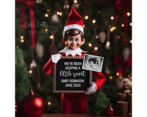 Christmas Digital Baby Announcement For Social Media With Elf, Christmas Digital Pregnancy Announcement Template, Keeping A Little Secret Baby Due Date Calendar, Digital Baby Announcement, Pregnancy Announcement Template, Christmas Baby Announcement, Digital Announcement, Baby Due Date, Digital Pregnancy Announcement, Baby Calendar, Christmas Pregnancy Announcement