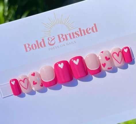 Nail Love Designs, Press On Nail Design Ideas, Press On Nail Inspiration, Press On Set Ideas, Trending Press On Nails, Nail Art Press On Nails, Cute Press On Nail Designs, Nail Press On Designs, Nails With A Heart Design