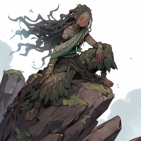 Jungle People Concept Art, Nature Spirits Art, Rainforest Character Design, Bog Witch Character Design, Plant Person Character Design, Swamp Character Design, Jungle Character Design, Shaman Character Design, Forest Character Design