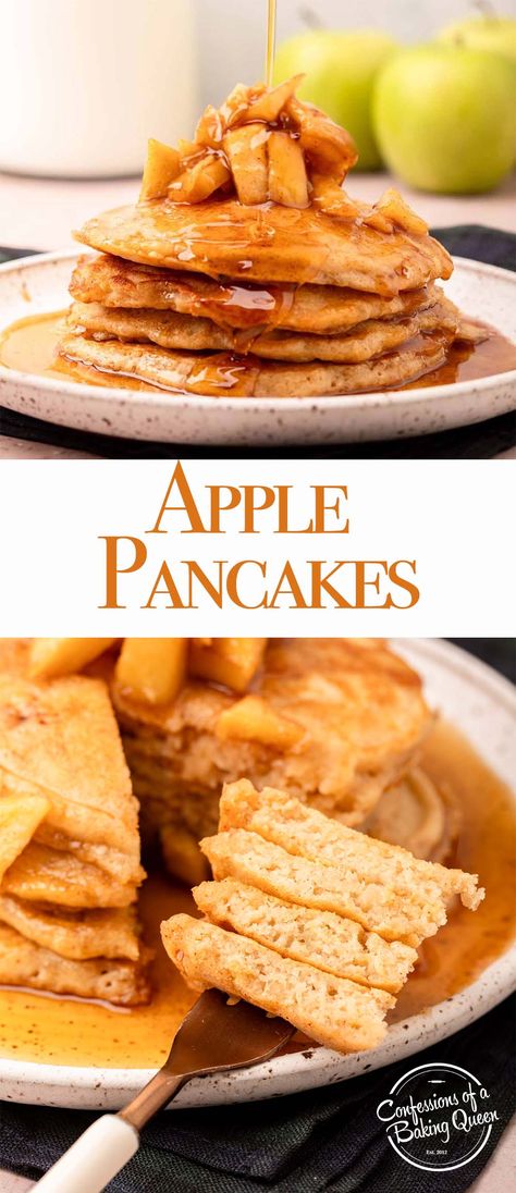 Looking for a tasty breakfast option? Try this delicious apple pancakes recipe! Made with fresh apples and warm spices, these pancakes are the perfect way to start your day. Fresh Apple Pancakes, Apple Pancakes German, Pear Waffles, Apple Topping For Pancakes, Apple Pancakes Healthy, Chocolate Breakfast Recipes, Weekend Breakfast Recipes, German Apple Pancake, Apple Pancake Recipe