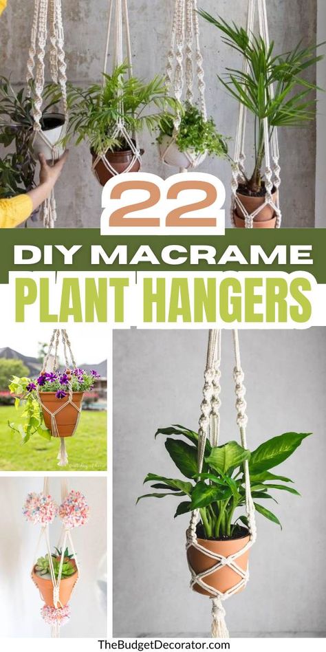 Pot Hangers For Plants, Large Macrame Plant Hanger Tutorial, Hanging Plants Diy Pot Hanger, Macrame Plant Hanger No Ring, Simple Macrame Plant Hanger Diy, Tiny Macrame Plant Hanger Diy, Diy Plant Hangers Indoor, Macrame Plant Hanger Diy Tutorials, Macrema Plant Hanging Diy