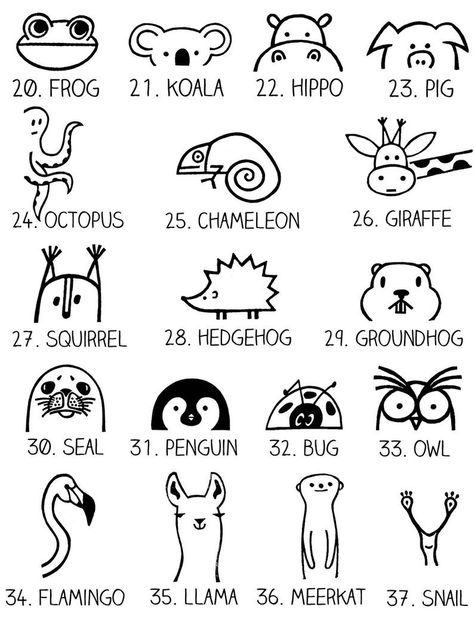 Animal stamps from Woodland Tale on Etsy - customizable Drawing Ideas Farm Animals, Animal How To Draw, Animal Stamp Design, Fun Animal Doodles, Draw Dogs Easy, Easy Woodland Animal Drawings, Fun Simple Doodles, Fun Doodles Easy, Tattoo Doodles Simple