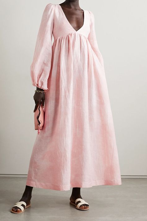 Gauze Maxi Dress, Lisa Marie Fernandez, Estilo Chic, Evening Outfits, Pink Linen, Linen Dresses, Mode Inspiration, Linen Clothes, Net A Porter