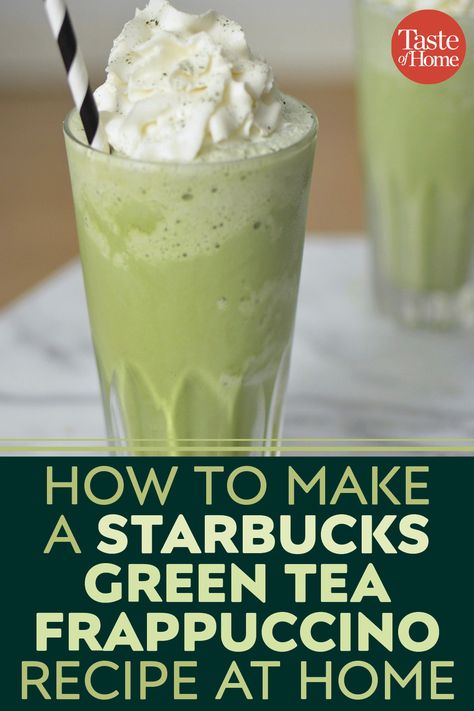 Matcha Frappe Recipe, Matcha Frappuccino Recipe, Green Tea Frappucino, Starbucks Green Tea Frappuccino, Starbucks Matcha Green Tea, Green Tea Frappuccino, Matcha Frappuccino, Starbucks Green Tea, Matcha Drink Recipes