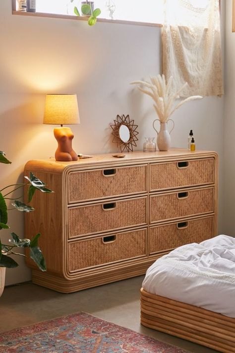 Slide View: 1: Ria 6-Drawer Dresser Urban Outfitters Home, Room Divider Screen, Dekorasi Kamar Tidur, 6 Drawer Dresser, Apartment Furniture, Design Del Prodotto, Dresser Drawers, My New Room, Decoration Design