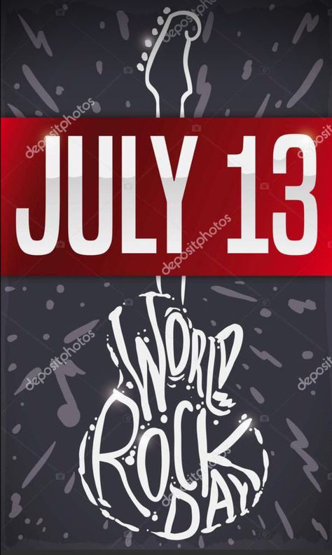 Rock In Roll, Rock Day, Celebration Day, Event Banner, Rock Posters, Musical Notes, International Day, Vector Images Illustrations, Music Artist