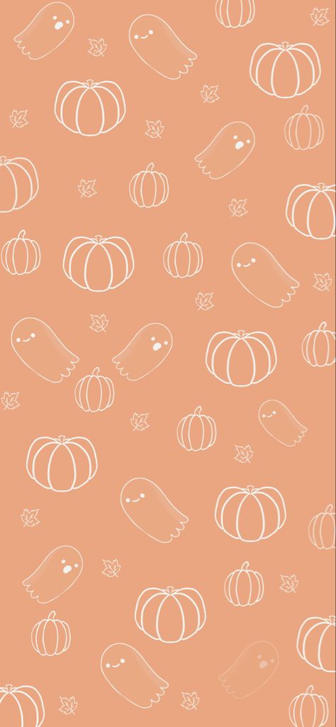 Neutral Ghost Wallpaper, Halloween Ghost Wallpaper Aesthetic, Wallpaper Background Halloween, October Pumpkin Wallpaper, Cute Wallpapers For October, Preppy October Wallpaper, Halloween Neutral Wallpaper, Dainty Fall Wallpaper, Cute Ghost Background Wallpapers