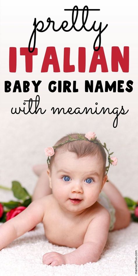 The cutest baby girl names. Pretty names for your baby girl. Strong Girl Names, Italian Girl Names, New Baby Girl Names, Italian Names, Rare Baby Girl Names, Vintage Boy Names, Strong Baby Names