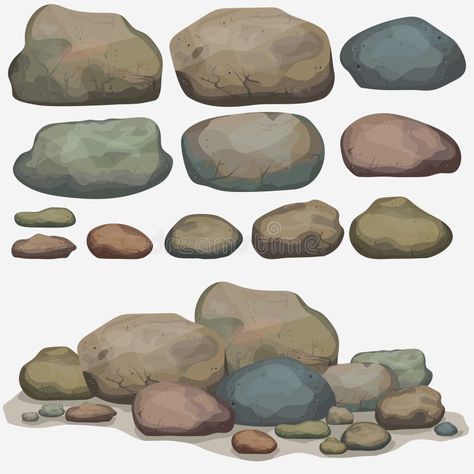 Illustration about Rock stone set cartoon. Multicolored Stones and rocks in isometric 3d view. Set of different boulders. Illustration of heavy, mineral, mountain - 74573985 Stone Illustration Rocks, Rocks Illustration, Rock Illustration, Rock Clipart, Rock Types, Sticks And Stones, Stone Rocks, Stone Settings, Bouldering