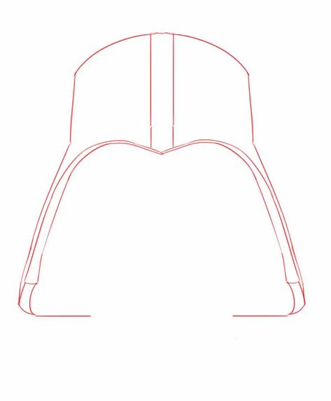 Darth Vader Helmet Drawing, Darth Vader Helm, Darth Vader Drawing, Darth Vader Tattoo, Helmet Template, Helmet Drawing, Step By Step Contouring, Star Wars Illustration, Vader Helmet