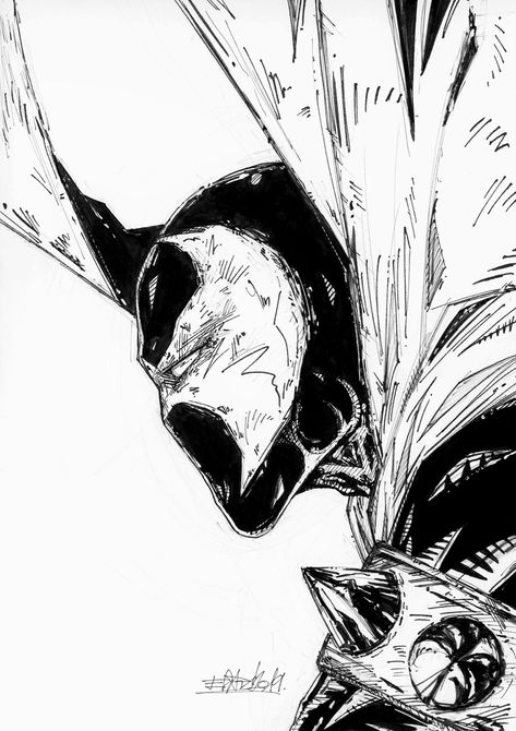 Batman Comic Drawing, Spawn Tattoo Ideas, Comic Book Drawing Sketches, Spawn Drawing, Spawn Sketch, Spawn Artwork, Stipple Drawing, Superhero Comics Art, Spawn Comics