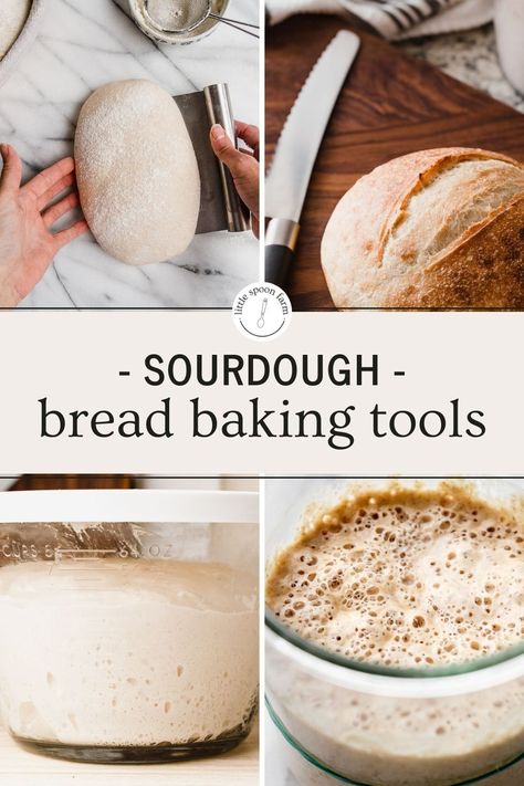 If you are new to the world of sourdough bread baking, you might be wondering what equipment and tools are needed to bake sourdough bread? The good news is that you don't need to spend a fortune on kitchen supplies in order to bake sourdough bread successfully. Here's a list of essential sourdough bread baking tools needed for best results! Sourdough Bread Essentials, Sourdough Baking Tools, Sourdough Supplies, Bake Sourdough Bread, Pantry Mama, Natural Yeast, Yeast Recipes, Food Sensitivity, Making Sourdough Bread