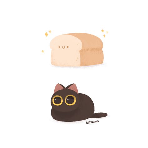 Loaf mode activated! By Korawia Cat Loaf Drawing Reference, Cat Loafing Drawing, Cat Loaf Illustration, Loaf Cat Tattoo, Cat Bread Drawing, Cat Loaf Drawing, Cat Bread Loaf, Splatoon Reference, Cat Drawing For Kid