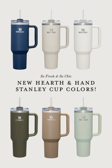 NEW Hearth and Hand Stanley cup colors! - Target Stanley tumbler - olive green Stanley cup - navy blue Stanley cup - beige Stanley cup - sour cream white Stanley cup - white Stanley cup - brown Stanley cup - mint green Stanley cup Follow my shop @sofreshandsochic on the @shop.LTK app to shop this post and get my exclusive app-only content! #liketkit #LTKhome #LTKstyletip #LTKunder50 @shop.ltk https://liketk.it/4fzR9 White Stanley Cup, White Stanley, Best Stanley Cup Colors, Brown Stanley Cup, Stably Cups, Stanley Cup Brown, Stanley Colors And Names, Cream Stanley Cup, Brown Stanley