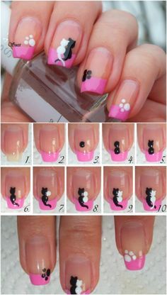 Cats in Love - 20 Ridiculously Cute Valentine’s Day Nail Art Designs 2014 Nails, Nagel Stamping, Cat Nail Art, Cat Nail, Art For Beginners, Nail Art For Beginners, Nails Colors, Nails Polish, Trendy Nail