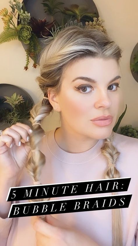 Easy Braided Pigtails, Side Bubble Braid Hairstyles, Bubble Braid Pigtails Tutorial, Long Pigtail Hairstyles, Bubble Braid Hairstyles Tutorial, Low Bubble Braid, How To Do Bubble Braids Step By Step, Easy Bubble Braid Tutorial, Side Bubble Braid