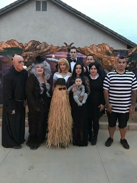 Addams Family Costume Adams Family Granny Costume, Addams Family Costumes Group, Adams Family Hand Costume, Adam’s Family Costumes Family, Adam’s Family Family Costume, Addams Family Grandma Costume, Adams Family Costume Ideas, Thing Costume Addams Family, Grandmama Addams Costume Diy