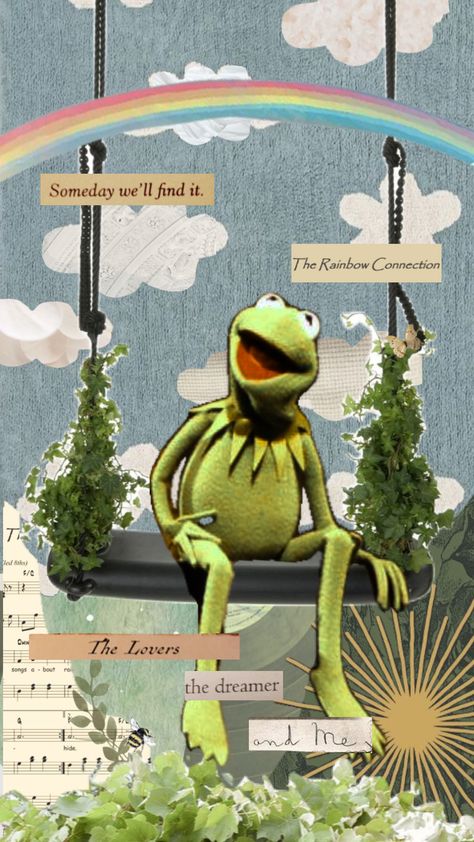 #kermit #kermitthefrog #green #wallpaper #rainbowconnection #quotes #muppets Frog Wallpaper, Computer Wallpaper Desktop Wallpapers, The Muppet Show, Rainbow Connection, Iphone Wallpaper Pattern, Kermit The Frog, Jim Henson, The Frog, Green Wallpaper