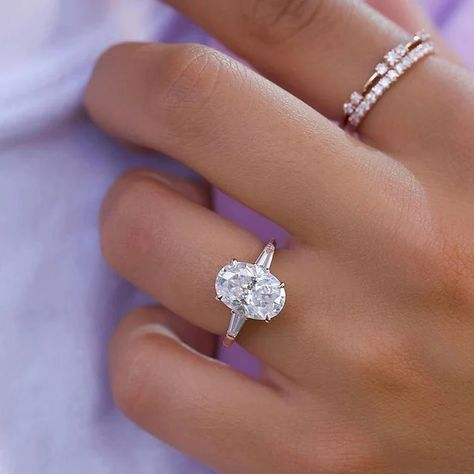 Lab Grown Diamond Engagement Ring 2 Ct Oval Cut Moissanite Three Stone Wedding Ring Ring Three Stone, Oval Cut Ring, Moissanite Wedding Ring, Three Stone Engagement Ring, Handmade Engagement Rings, Lab Grown Diamonds Engagement, Stone Engagement Ring, Three Stone Engagement, Moissanite Jewelry