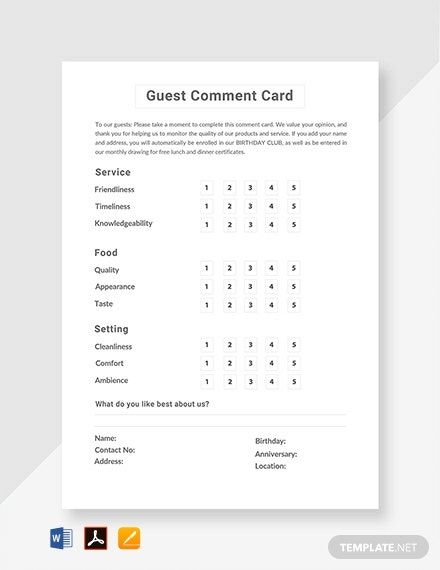 Comment Cards Template Free Printable, Guest Comment Card Restaurant, Mumbai House, Family Tree Book, Rate Card, Survey Design, Free Business Card Design, Survey Template, Voucher Design