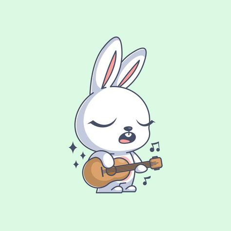 Cute Singing Cartoon, Cute Guitar Drawing, Chibi Singing, Sing Illustration, Singing Cartoon, Singing And Playing Guitar, Doodle Faces, Kawaii Inspiration, Rapunzel Video