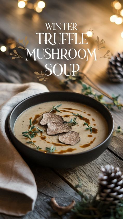 Warm up this winter with a bowl of creamy and indulgent Winter Truffle Mushroom Soup. Made with earthy mushrooms, rich truffle oil, and a touch of heavy cream, this gourmet soup is perfect for cozy nights or impressing guests. Ready in under 30 minutes, it’s the ultimate comfort food with a luxurious twist. Pin now for your next holiday gathering or dinner party!
#WinterRecipes #GourmetSoup #ComfortFood