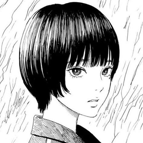 Short Hair, Black And White, Anime, Hair, White, Black