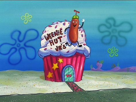 Weenie Hut Jr, Spongebob Funny Pictures, Spongebob Pics, Spongebob Birthday Party, Funny Spongebob Memes, Spongebob Painting, Spongebob Party, Spongebob Square, Pineapple Under The Sea