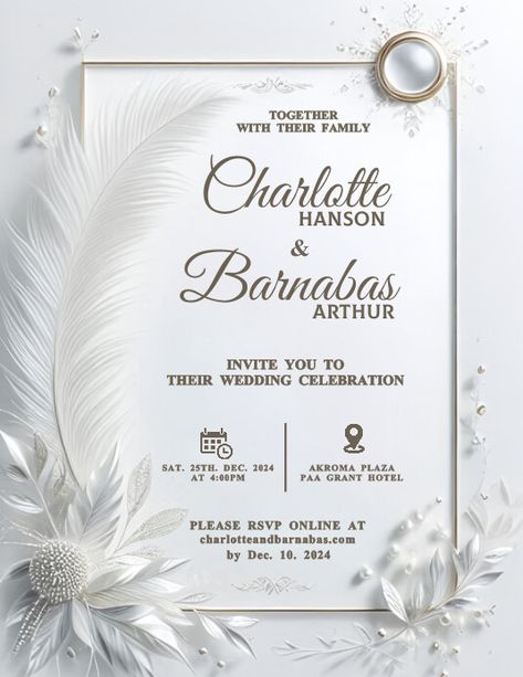 White Maximalist Wedding  Flyer (us Letter) Nikkah Ceremony Invitation Card, Nikkah Invite, Save The Date For Nikkah, Nikkah Invitation Background, Nikkah Digital Invite, Wedding Flyers, Rsvp Online, Kindle Book Cover, Free Flyer Templates