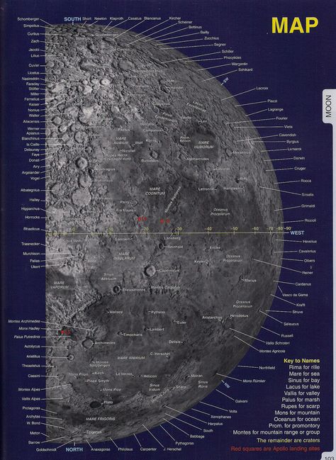 Moon Map - West Moon Map, Astronomy, Cosmos, The Moon, Supernatural, Celestial Bodies, Moon, Map