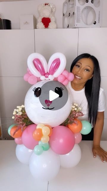 Corina Rodriguez on Instagram: "Easter Bunny Balloon tutorial 🐰#easterbunny" Balloon Bunny, Bunny Balloon, Bunny Tutorial, Balloon Columns, February 22, Easter Bunny, Shower Ideas, Balloons, Easter