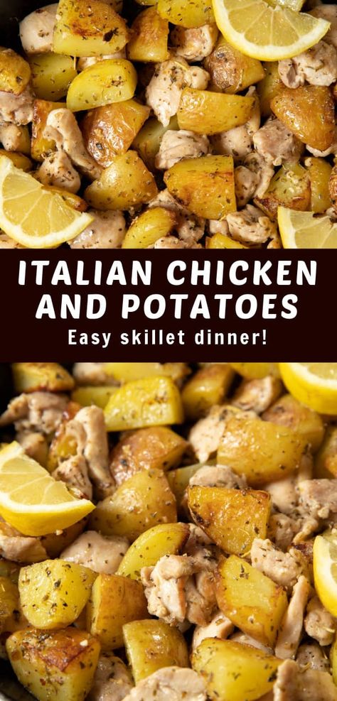 Dairy Free Chicken And Potatoes, Red Potato Chicken Recipes, Chicken And Potatoes One Pan, Chicken Potato Skillet Recipes, Healthy Meals With Potatoes, Italian Chicken And Potatoes, Chicken And Potatoes Skillet, Germany Recipes, Potatoes Skillet