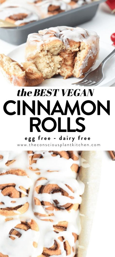 The best fluffy, soft, vegan cinnamon rolls Vegan Cinnamon Rolls Easy, Best Vegan Cinnamon Rolls, Homemade Yeast, Healthy Cinnamon Rolls, Dairy Free Cooking, Vegan Cinnamon Rolls, Vegan Breakfast Easy, Yeast Dough, Cinnamon Rolls Easy