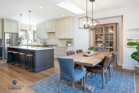 Open Concept Kitchen Dining Room, Kylie M Interiors, Kitchen Dining Room Combo, Open Kitchen Layouts, Dining Room Layout, Farm House Dining Room, Layout Kitchen, Open Concept Kitchen Living Room, Dining Room Updates