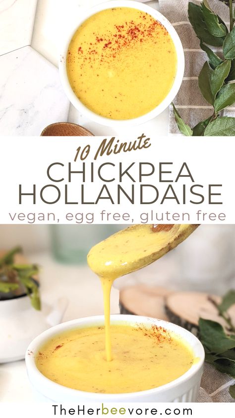 Vegan Hollandaise, Vegan Hollandaise Sauce, Homemade Hollandaise Sauce, Recipe For Hollandaise Sauce, Vegan Cheese Recipes, Savory Salads, Vegan Brunch, Gluten Free Egg Free, Vegan Sauces