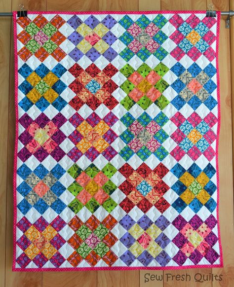 Sew Fresh Quilts: Granny Square Quilt Blocks Sashing Tutorial, Square Quilts, Granny Square Quilt, Toddler Quilt, Crochet Granny Square Blanket, Miniature Quilts, Crochet Quilt, Crochet Granny Square, Nine Patch