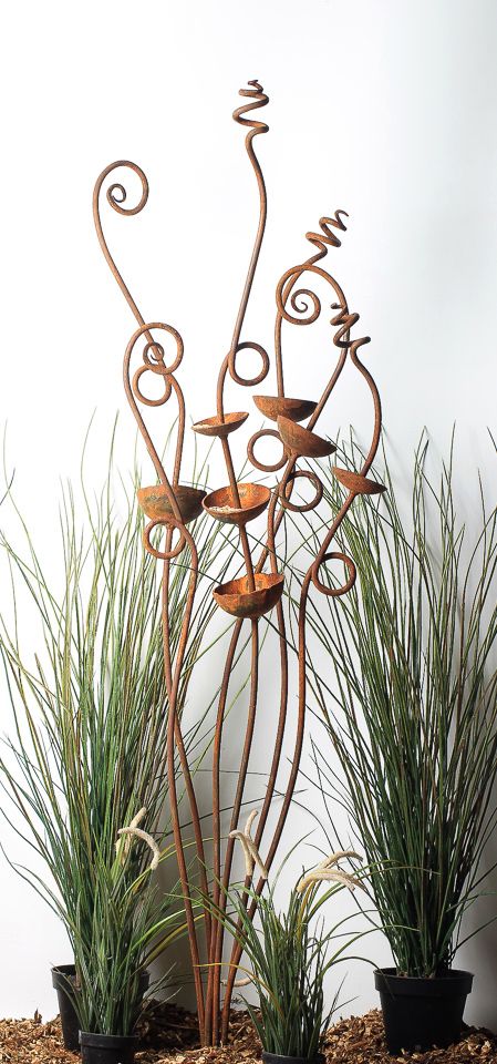 Unique Garden Art, Bird Baths, Metal Yard Art, Flower Sculptures, Fern Plant, Garden Art Sculptures Diy, Garden Deco, Metal Garden Art, Copper Art