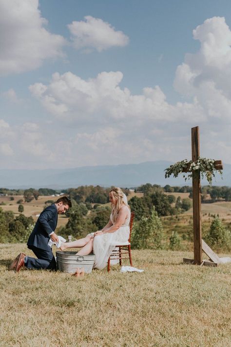 Feet Washing Ceremony, Wedding Ceremony Christian, Greenville Tennessee, Godly Wedding, Christ Centered Wedding, Christian Wedding Ceremony, Christ Centered Relationship, Tennessee Knoxville, God Centered Relationship