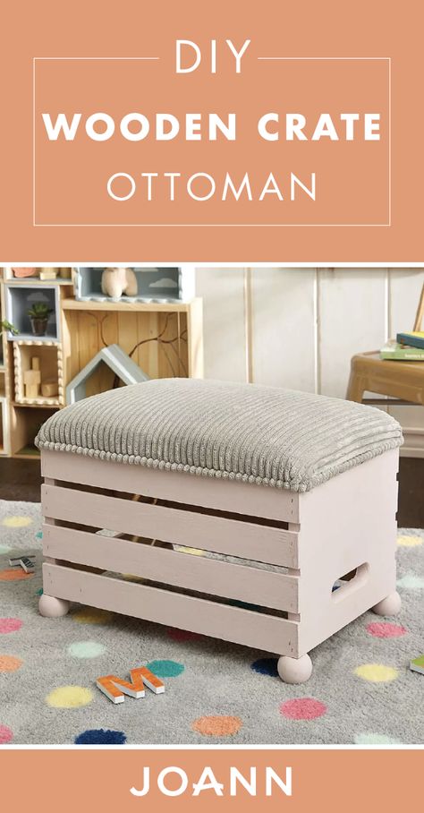 Crate Projects, Crate Ottoman, Crate Crafts, Diy Wooden Crate, Crate Ideas, Cozy Furniture, Crate Furniture, Wooden Crates, Diy Furniture Projects