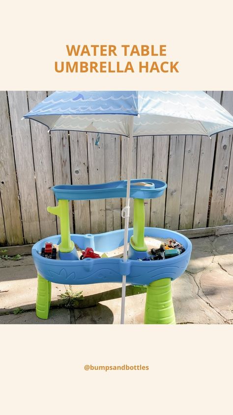 bumpsandbottles on Instagram: Does your child enjoy playing with their water table? If you have this #Step2 water table here is a #momhack for you! This children’s… Baby Water Table, Step 2 Water Table, Table Umbrella, Water Table, Mom Hacks, Baby Pictures, Lei, Umbrella, Water