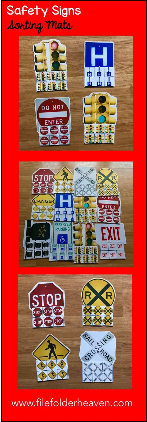 Environmental Signs, Community Helpers Unit, Fun Learning Games, Functional Life Skills, Hospital Signs, Early Childhood Special Education, Environmental Print, Transportation Crafts, Sorting Mats