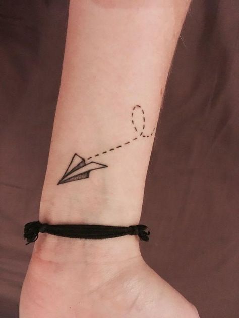 Paper Plane Tattoo, Cute Tattoos With Meaning, 22 Tattoo, Plane Tattoo, Travel Map Diy, Small Tattoos With Meaning, Tattoo Paper, Small Tattoos Simple, Elephant Tattoos