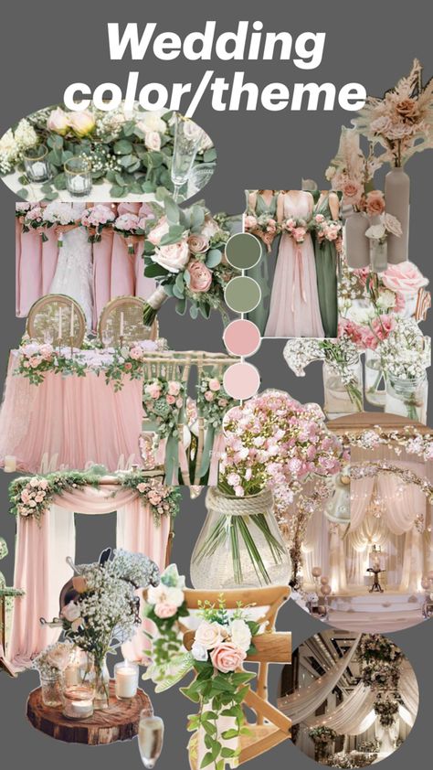 Pink/green theme option Green And Pink Wedding Theme, Pink And Green Wedding Theme, Pink Theme Wedding, Green Wedding Theme, Pink And Green Wedding, Green Themed Wedding, Pink Wedding Theme, Pink Theme, Green Theme