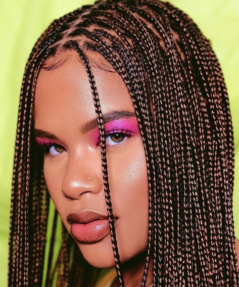 Alissa Ashley Natural Haircuts, Micro Braids Hairstyles, Triangle Braids, Small Box Braids, Afro Natural, Short Box Braids, Long Box Braids, Small Braids, Micro Braids