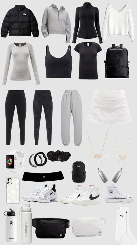 Lululemon Comfy Outfit, Outfit Ideas Gym School, Cute Workout Outfits For School, Outfits For School Sporty, Lululemon Outfit Board, Lululemon Tags Collection, Practice Outfits Sports, Netball Training Outfits, Sporty But Cute Outfits